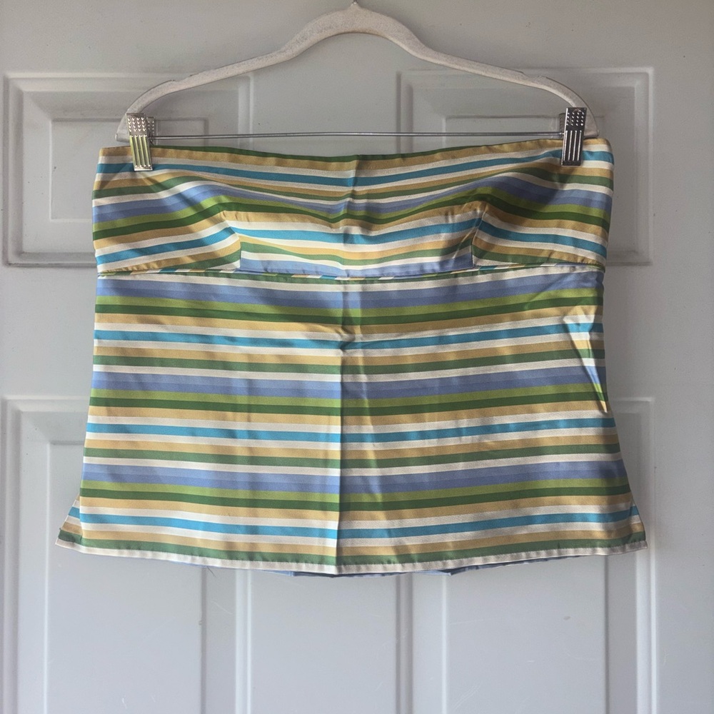 J. Crew silk striped strapless top size 12